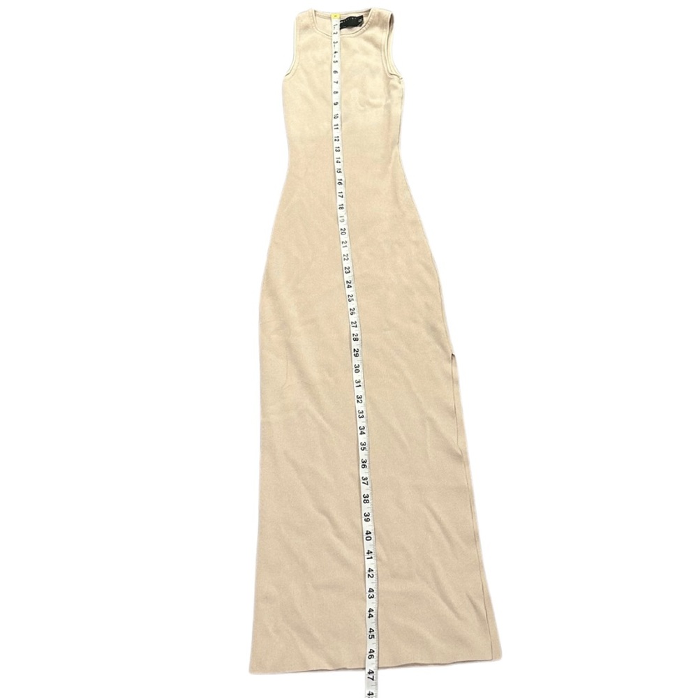ASOS Ribbed Knit Maxi Dress with Slit | Cream | Size 0 - Picture 6 of 9